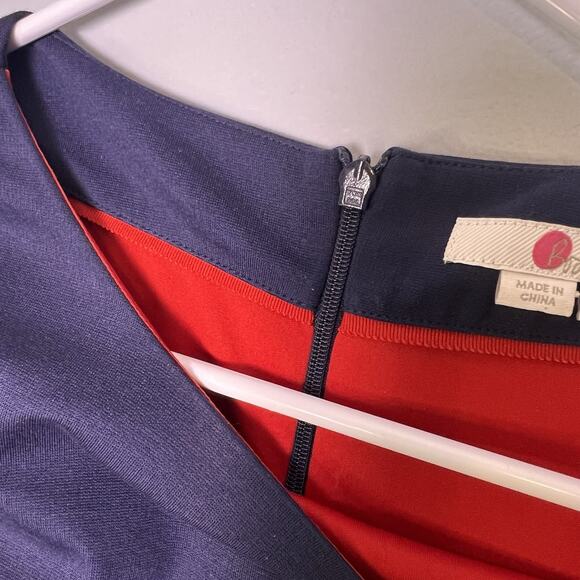 Boden Josephine Ponte midi Dress Navy Blue Sz 6 Office Flirty Romantic Career - Picture 10 of 16